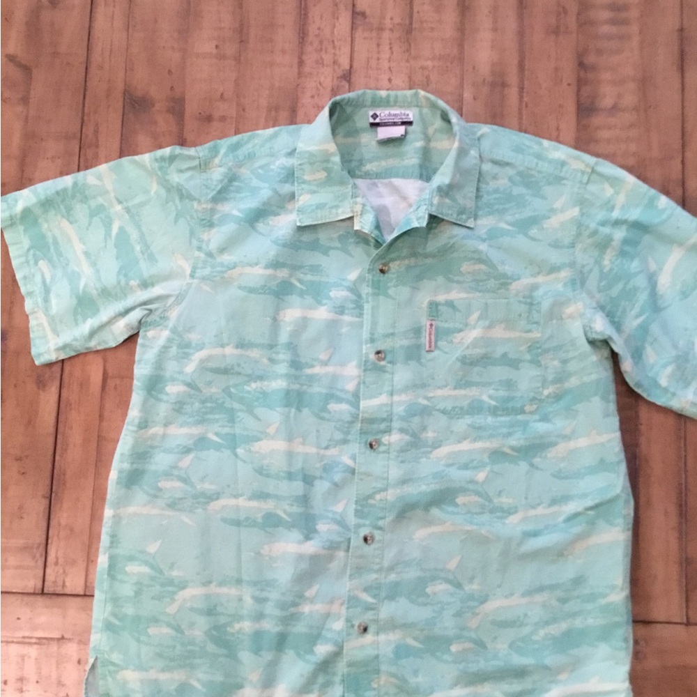 Columbia Men's Short Sleeve Button-Up Shirt - Mint
